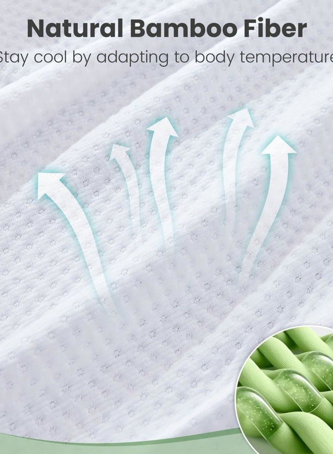 SINWEEK 2 Inch Bamboo Memory Foam Mattress Topper Twin with Breathable Cover, Pressure Relief Mattress Pad for Side Sleepers, Kids & Sensitive Skin, Non-Slip and Machine Washable for Easy Care - Image 3
