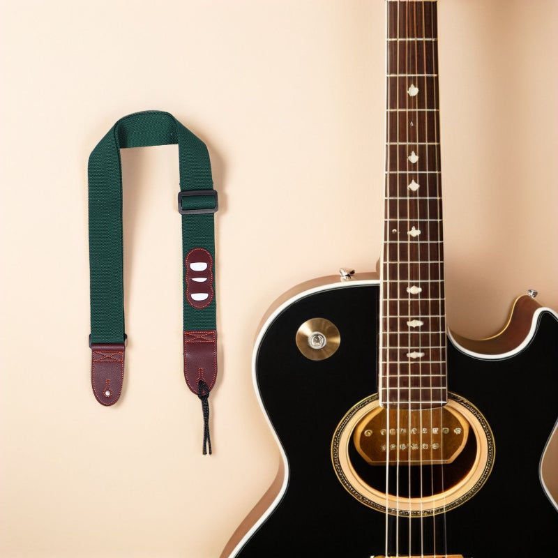 🎸 حزام غيتار أكوستيك قابل للتعديل من البوليستر مع حامل مختارات عدد 2 قطعة للجيب الرقبة للبيس الكهربائي - Image 4
