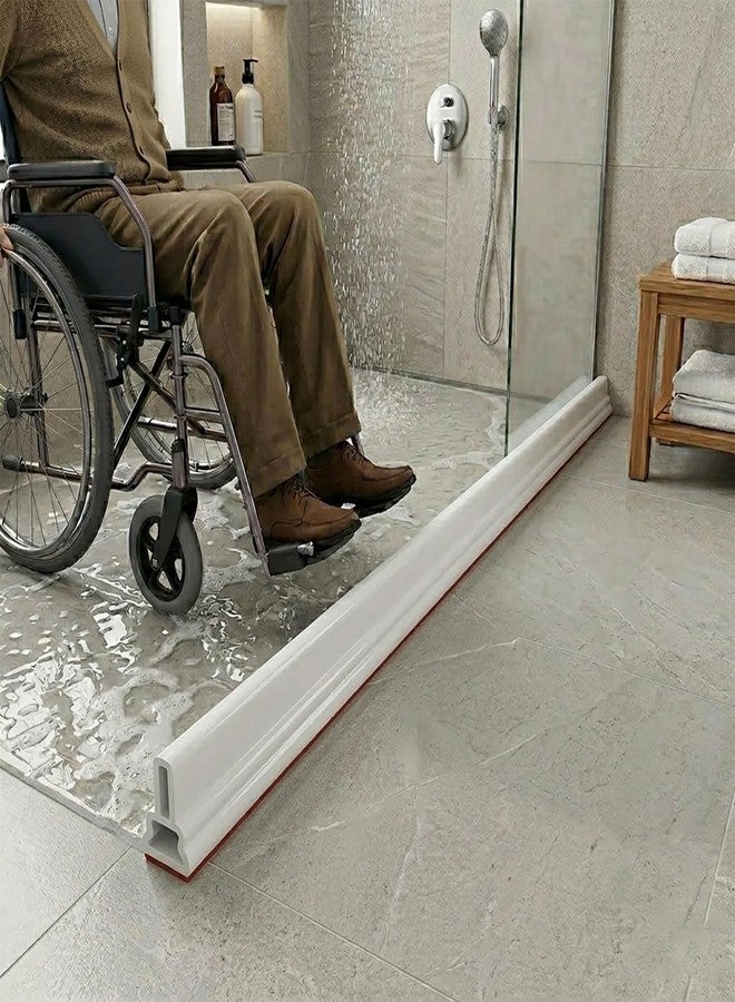 Ynotus 39Inch Collapsible Threshold Water Dam Walkin Shower Guard To Keep Water In Shower Stall Water Barrier For Dry And Wet Bathroom Kitchen Wheelchair Accessible (39inch) - Image 5