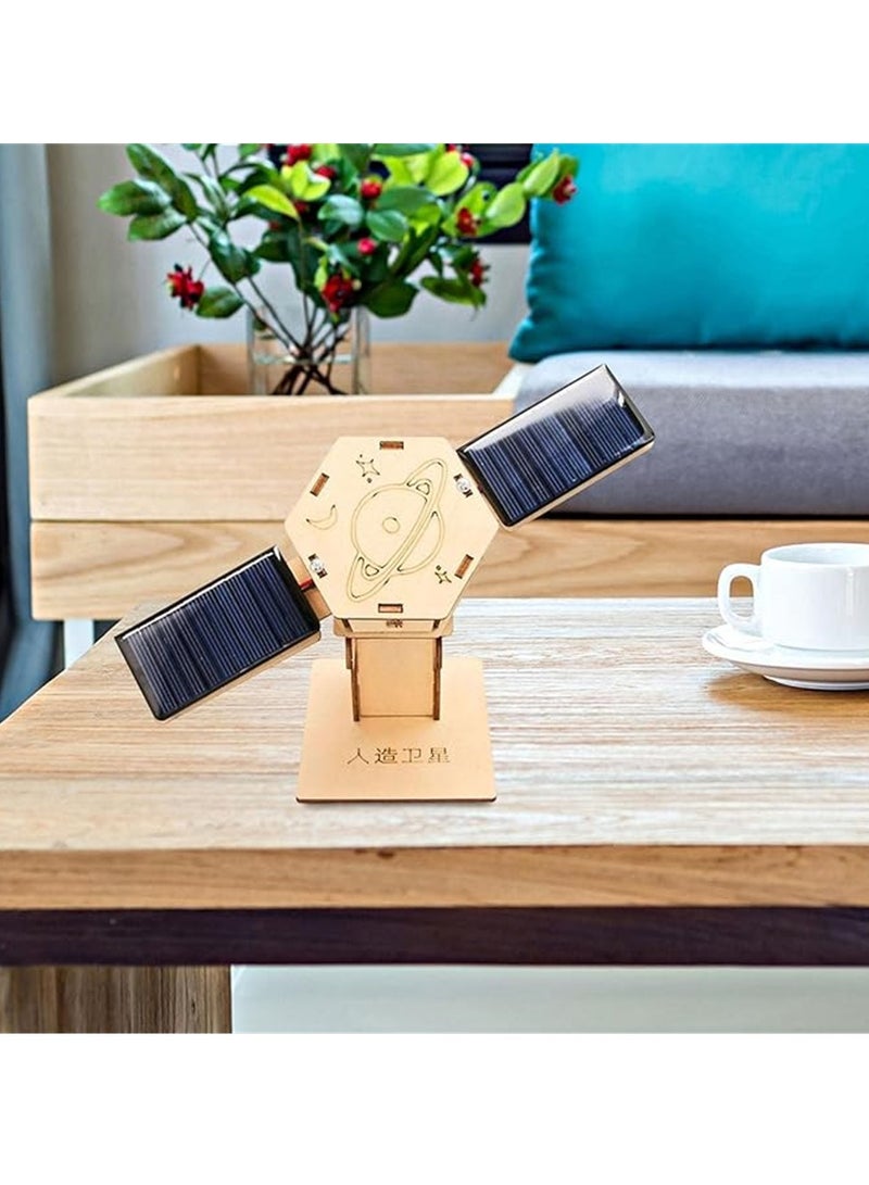 SYOSI DIY Artificial Satellite Model, Wood Science Projects Experiment Kits, Novelty Scientific Building Toy, DIY Model Kits for Exploring Principles of Artificial Satellites, Gift, Teaching Prop - Image 4