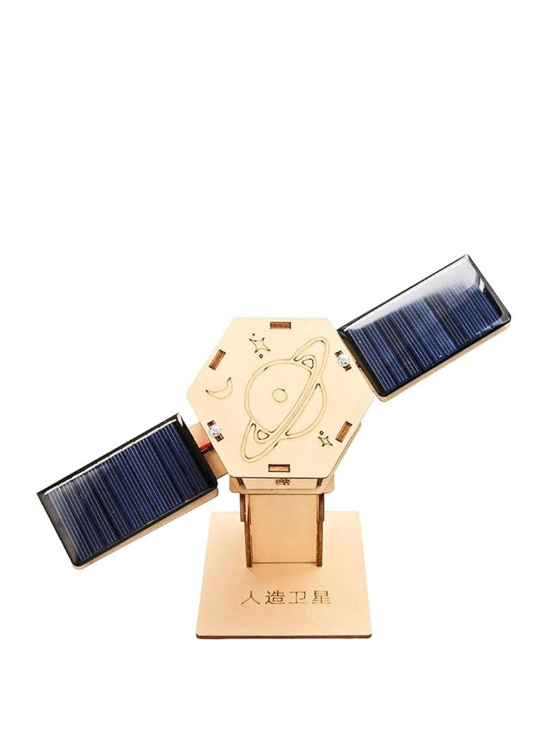SYOSI DIY Artificial Satellite Model, Wood Science Projects Experiment Kits, Novelty Scientific Building Toy, DIY Model Kits for Exploring Principles of Artificial Satellites, Gift, Teaching Prop - Image 1