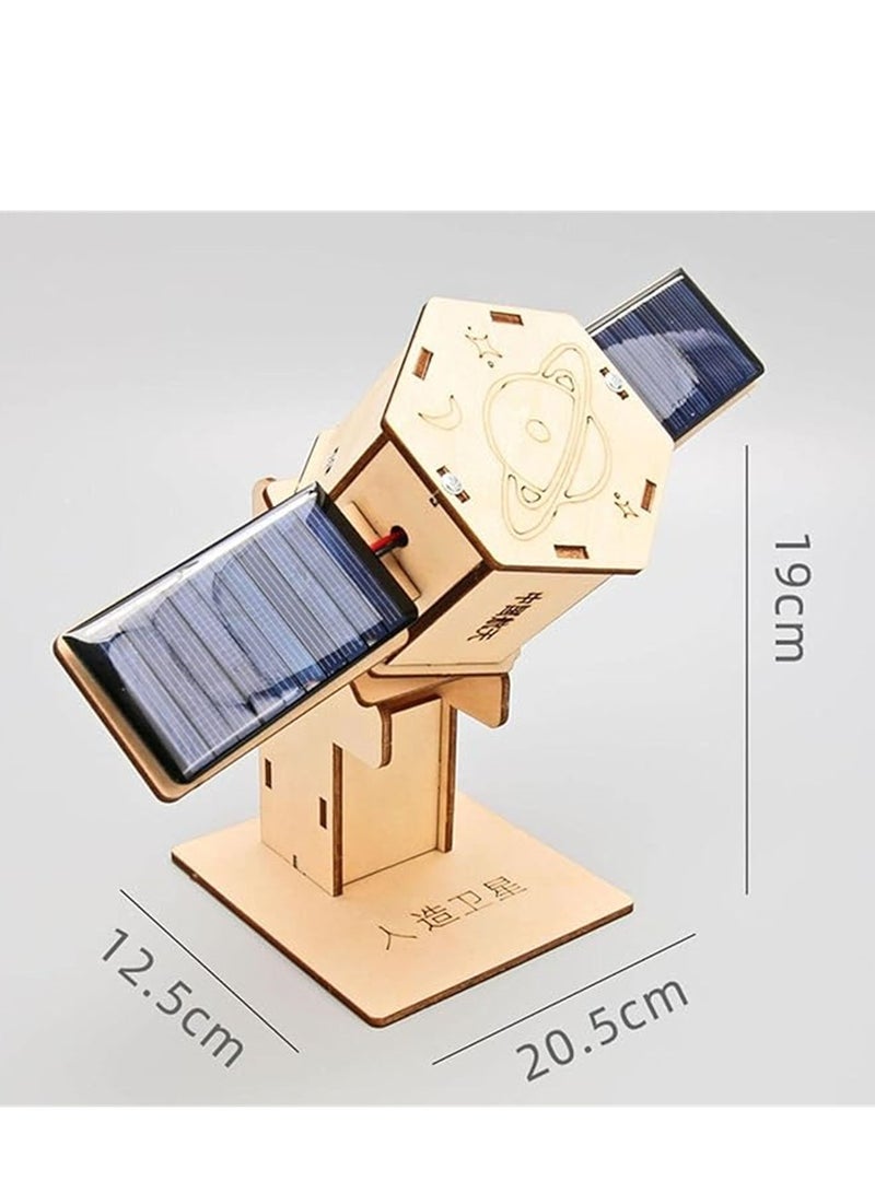 SYOSI DIY Artificial Satellite Model, Wood Science Projects Experiment Kits, Novelty Scientific Building Toy, DIY Model Kits for Exploring Principles of Artificial Satellites, Gift, Teaching Prop - Image 2