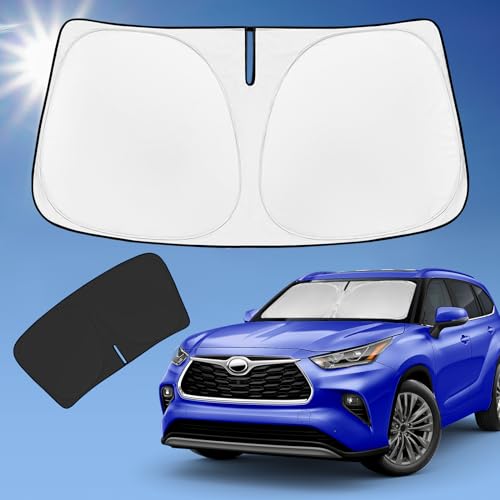 ZOIBV for Toyota Highlander 20202024 2025 2026 Sun Shade Sunshade Windshield Cover 4Layer Front Window Shade Custom Fit Highlander L LE XLE Limited Platinum Sun Visor 240T Fabric Car Accessories - Image 1