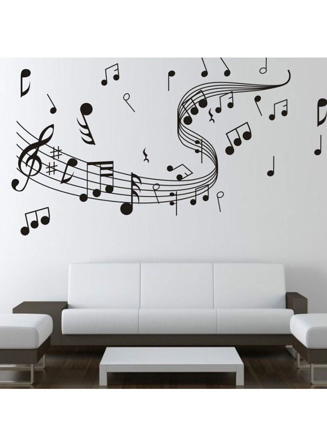 NIBEMINENT Removable Music Notes Notation Band Wall Sticker Black 100x60cm - Image 2
