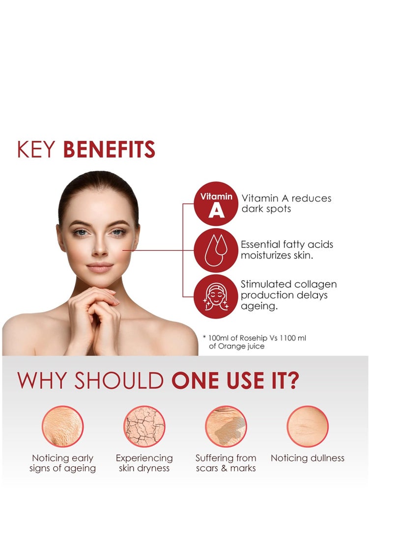 Good Vibes Good Vibes Rose Hip Radiant Glow Face Serum, 10 ml Light Weight Non Greasy Moisturizing Anti Ageing Formula For All Skin Types, Corrects Dark Spots, Natural, No Parabens & Sulphates, No Animal Testing  - Image 3