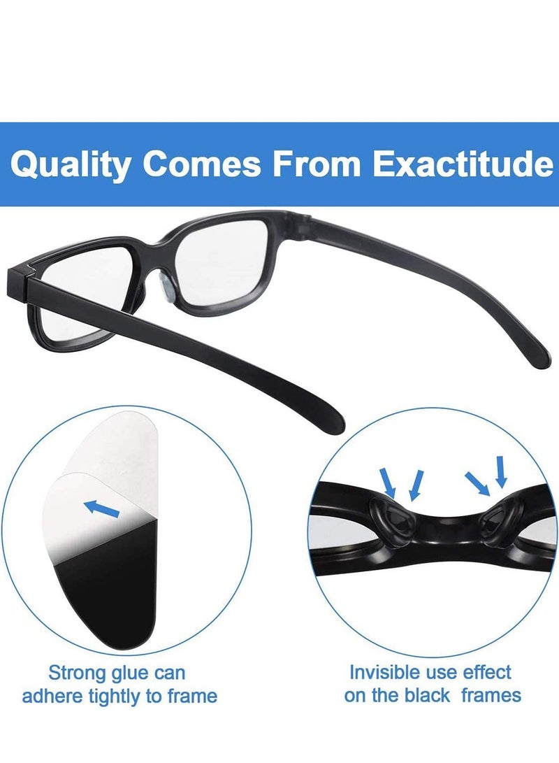 SOLARAE Adhesive Eye Glasses Nose Pads, D Shape Stick on Anti-Slip Soft Silicone, Pad for Most, Eyeglasses and Sunglasses, 15 x 7 x 1 mm (Black) 24 Pairs - Image 2