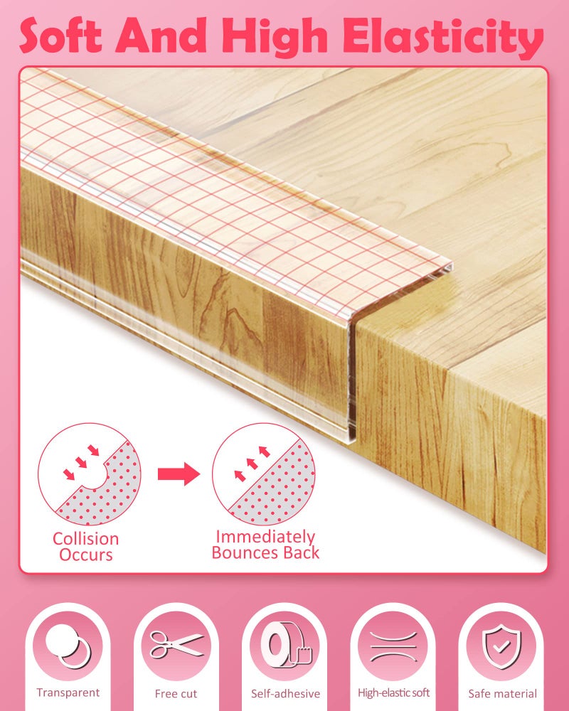 Loiion Baby Proofing, Clear Edge Protector Strip, Soft Corner Protectors for Kids, Baby Child Safety Corner Guards for Furniture Against Sharp Corners for Tables, Drawers, Sink, Wall 1.2in x 3.3ft - Image 4