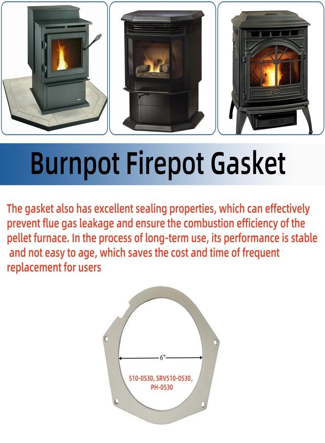 Dgdhf Replacement Burnpot Firepot Gasket SRV510-0530，510-0530 Fits Quadra-Fire CB1200, 800, 1000 and CB1200i BurnPot (Set of 2) - Image 5