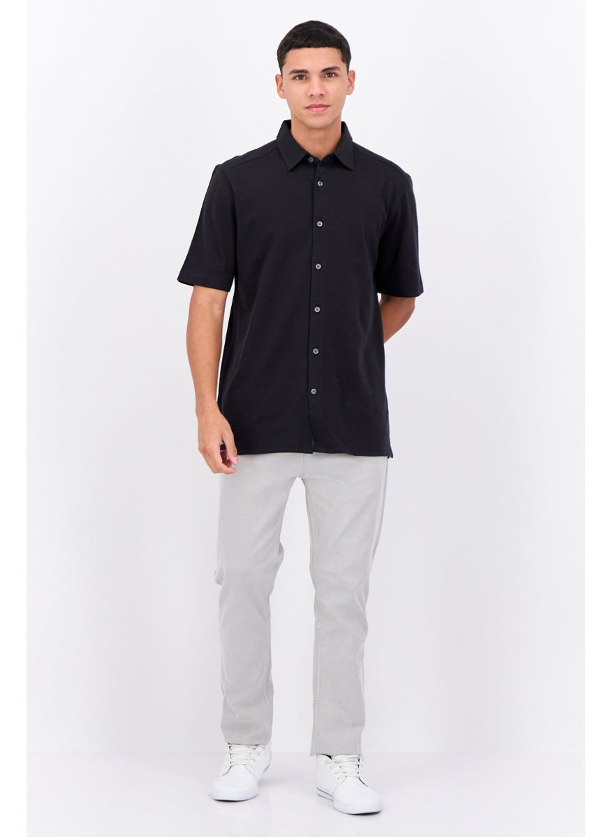French Connection Men Regular Fit Short Sleeve Solid Polo Shirts, Black  - Image 4