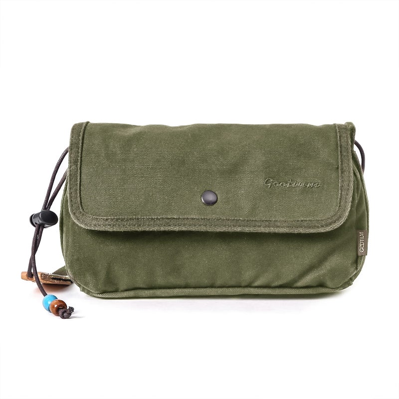 Gootium Canvas Small Crossbody Purse - Flap Shoulder Bag Daily Essentials Pouch, Olive - Image 1