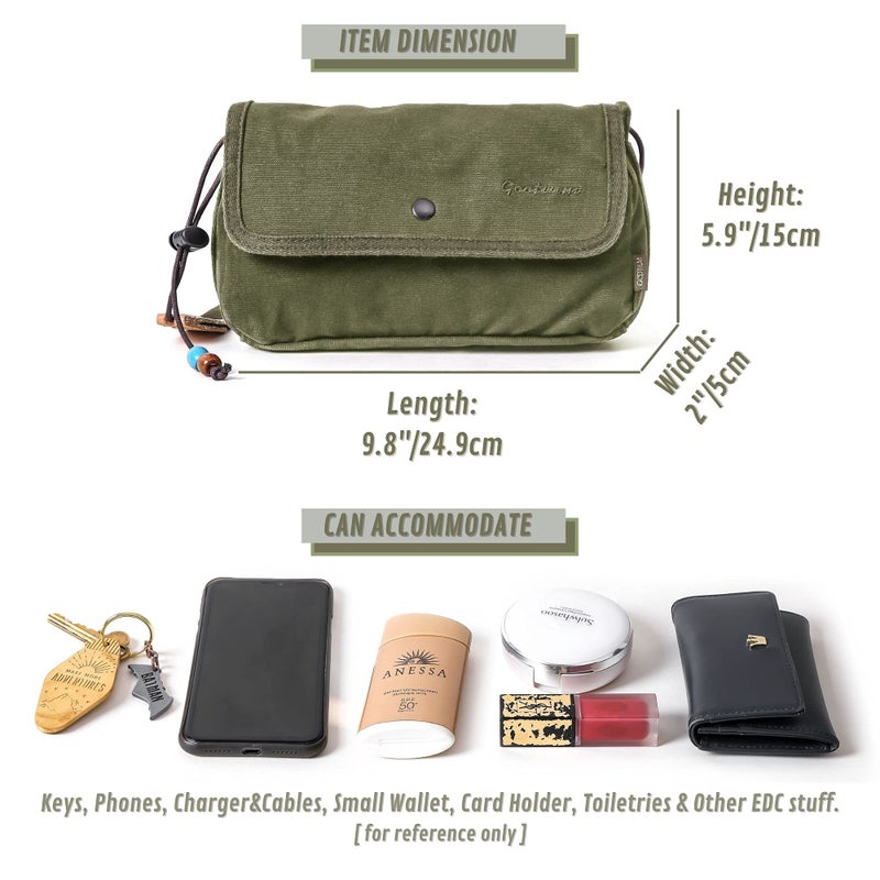 Gootium Canvas Small Crossbody Purse - Flap Shoulder Bag Daily Essentials Pouch, Olive - Image 2