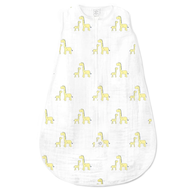 SwaddleDesigns Cotton Muslin Sleeping Sack Mommy Baby Giraffe Yellow Large 1218 Months Wearable Blanket with 2way Zipper