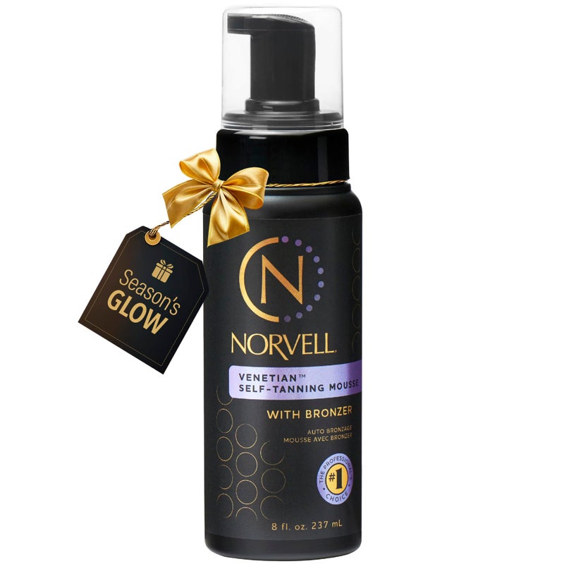 Norvell Venetian Sunless Self Tanner Mousse with Bronzer, 8 Fl Oz - Instant Self Tanning - Natural Looking - Anti-Orange - Fake Tan for Bronzing Glow - Image 1