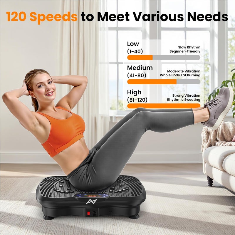 AXV Vibration Plate Fitness Platform Exercise Machine Vibrating Shaking Full Body Shaker Workout Vibrate Stand Shake Board Sport Gym for Weight Loss Fat Burner for Women Men - Image 5