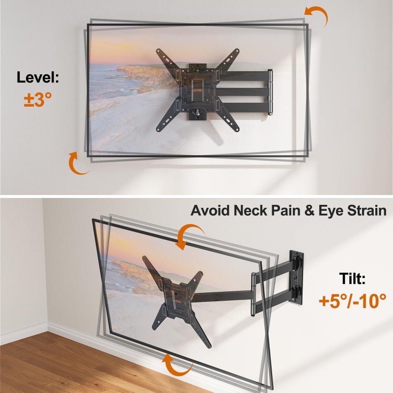 ELIVED 31.3 Inch Long Arm TV Mount for Most 32-65 Inch TVs, Swivel and Tilt Long Extension TV Wall Mount, Full Motion Wall Mount Bracket Max VESA 400x400mm, Holds up to 99 lbs. - Image 4