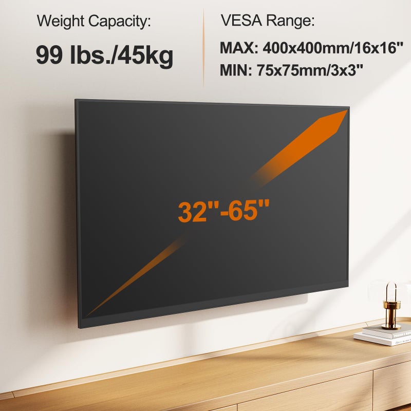 ELIVED 31.3 Inch Long Arm TV Mount for Most 32-65 Inch TVs, Swivel and Tilt Long Extension TV Wall Mount, Full Motion Wall Mount Bracket Max VESA 400x400mm, Holds up to 99 lbs. - Image 5