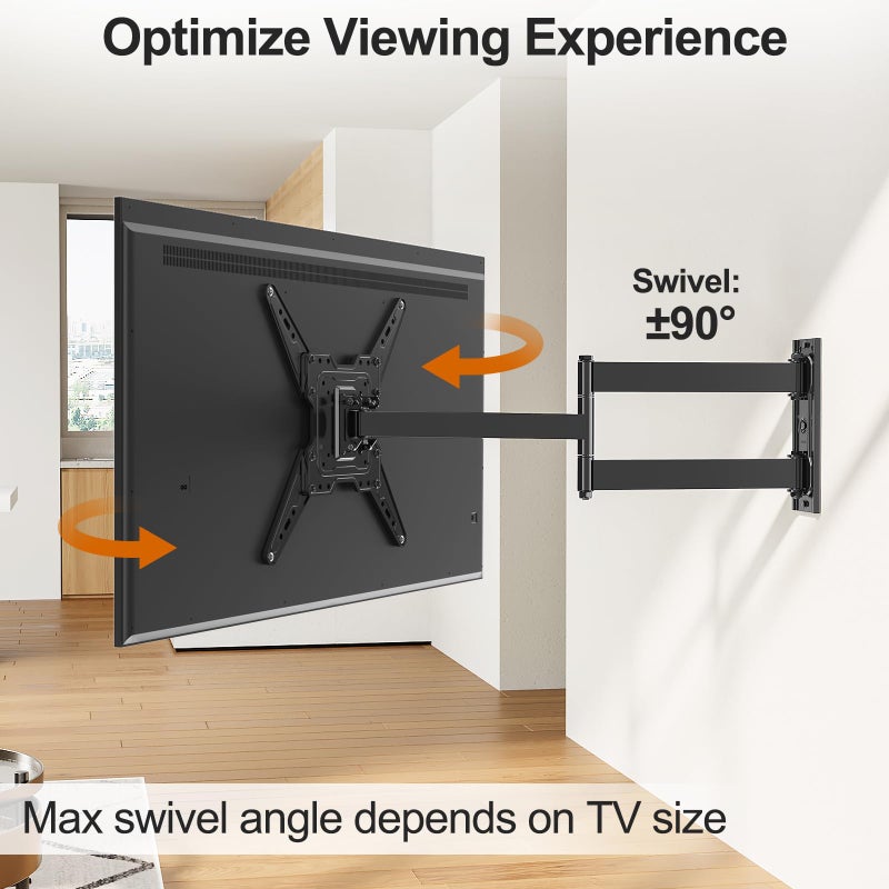ELIVED 31.3 Inch Long Arm TV Mount for Most 32-65 Inch TVs, Swivel and Tilt Long Extension TV Wall Mount, Full Motion Wall Mount Bracket Max VESA 400x400mm, Holds up to 99 lbs. - Image 3