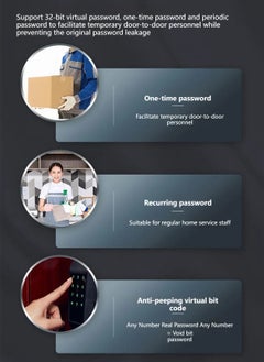 Sharpdo Tuya APP Fully Automatic Smart Lock Electronic Lock Password Lock, Suitable for B&B/Apartment/Home/Office/Rental House/Hotel  - Image 4