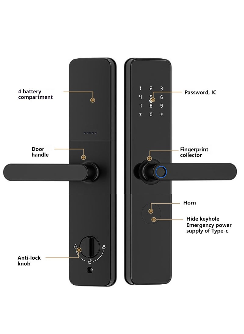 Sharpdo - Tuya APP Fully Automatic Smart Lock Electronic Lock Password Lock, Suitable for B&B/Apartment/Home/Office/Rental House/Hotel - Image 1