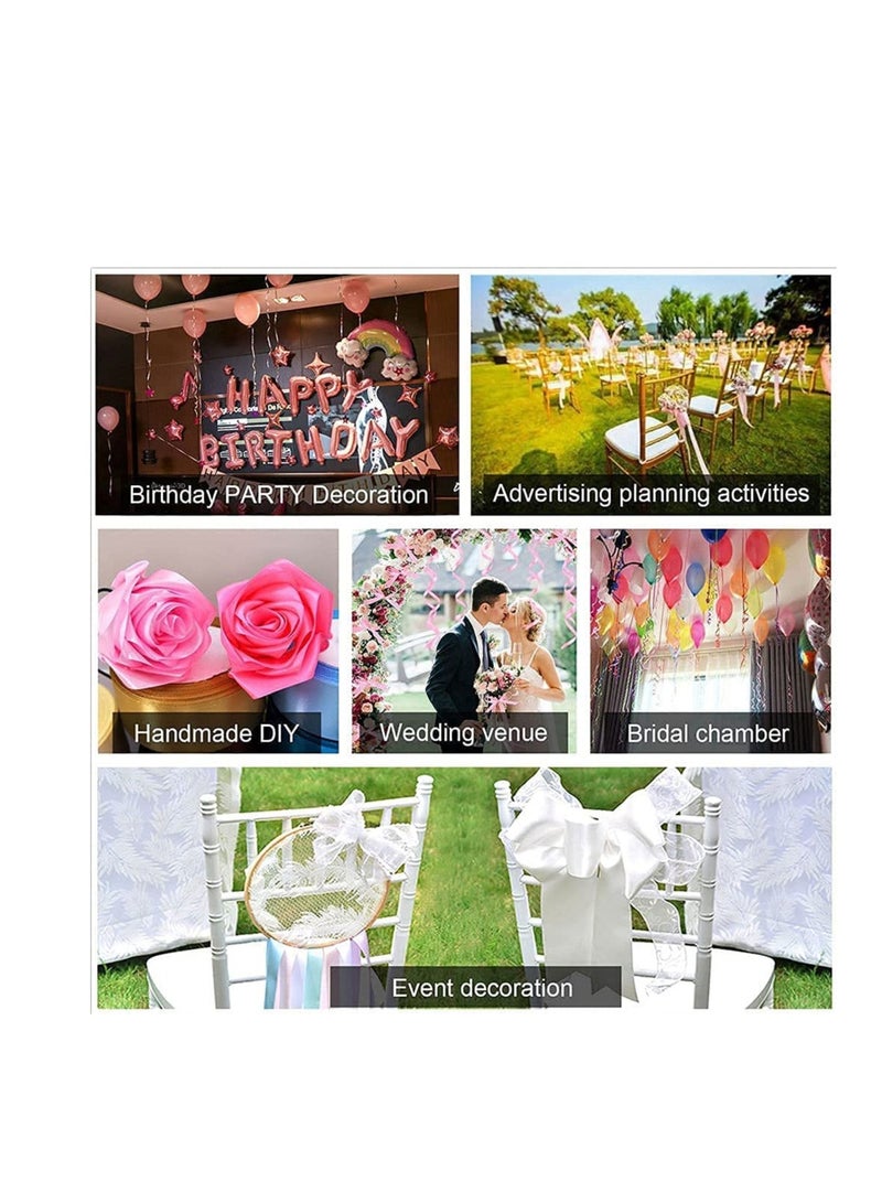 MARKQ شريط ساتان وردي ساخن، 12 مم × 25 ياردة شريط بوليستر للأقمشة لتغليف الهدايا، هدايا الحفلات، زينة الزفاف، صنع الأقواس، باقات، مشاريع الخياطة ومواد الحرف اليدوية - Image 4