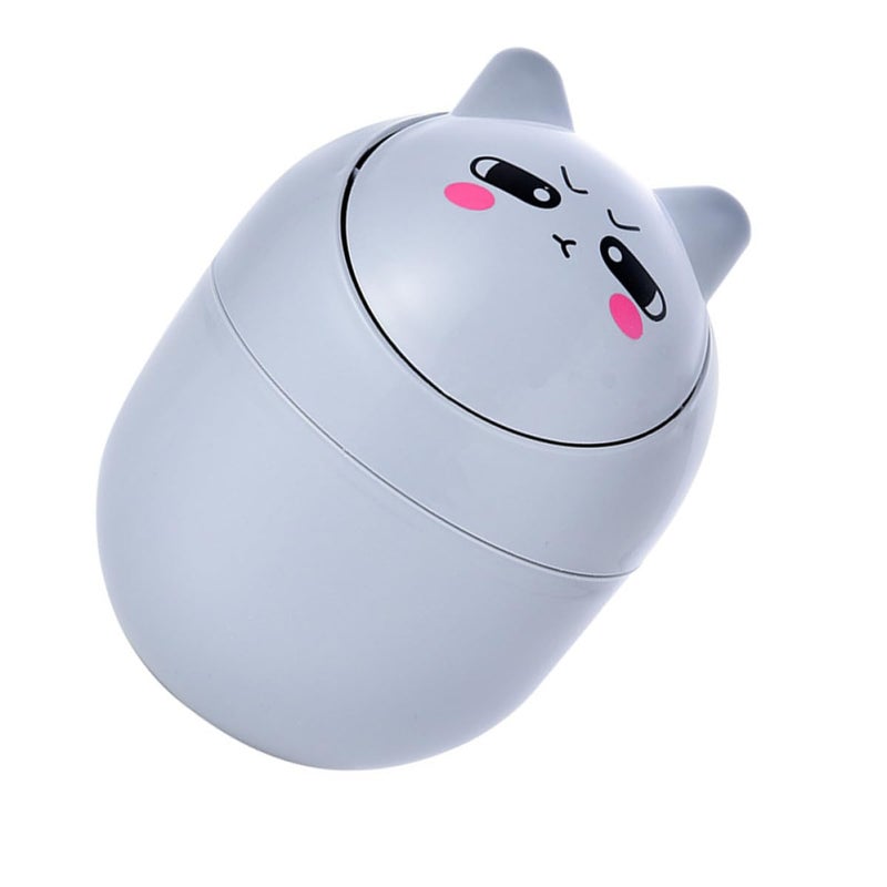 Mini Desktop Trash Can Gray Small Garbage Bin For Home Office Kitchen Dormitory - Image 2