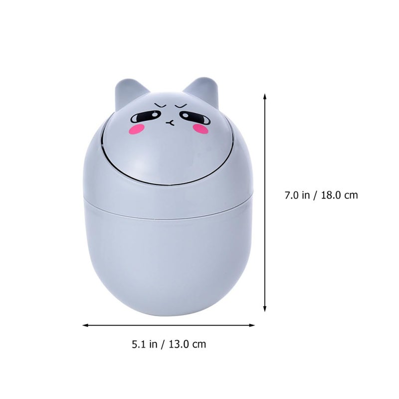 Mini Desktop Trash Can Gray Small Garbage Bin For Home Office Kitchen Dormitory - Image 3