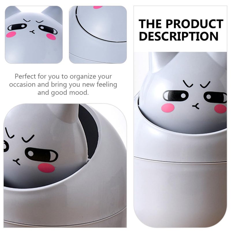 Mini Desktop Trash Can Gray Small Garbage Bin For Home Office Kitchen Dormitory - Image 4