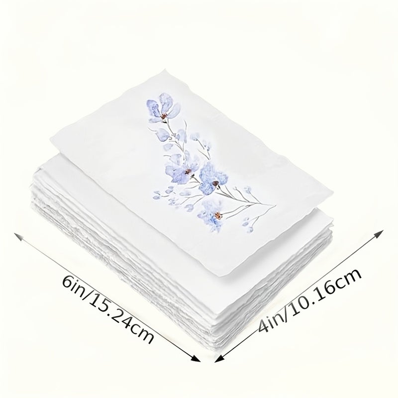 25 Pcs A6 Cream Mixed Media Paper 150 Gsm Deckle Edge Cold Pressed Textured - Image 4