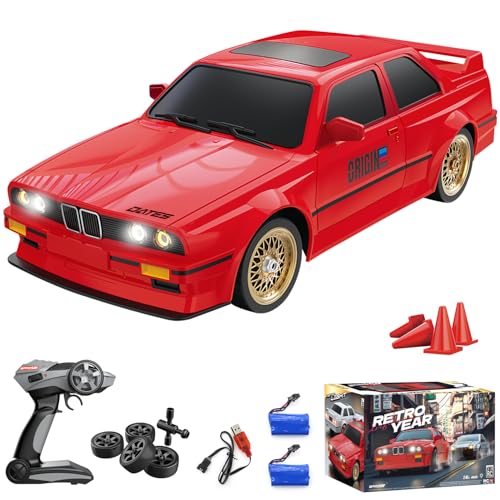 Hitish RC Drift Car for Kids Adults 116 Scale 24Ghz 4WD High Speed RTR Racing Car 30KMH with Led Lights Remote Control Vehicle Sport Toy Gifts for Girls Boys Two Batteries and Drift Tire Included - Image 1
