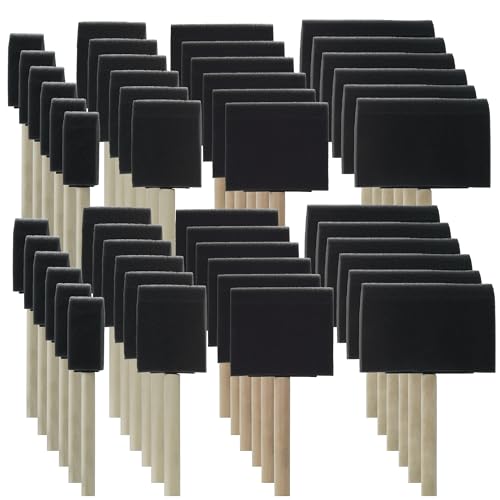 School Smart Wedge Foam Paint Brush Set, Assorted Size, Set of 48 - Image 4