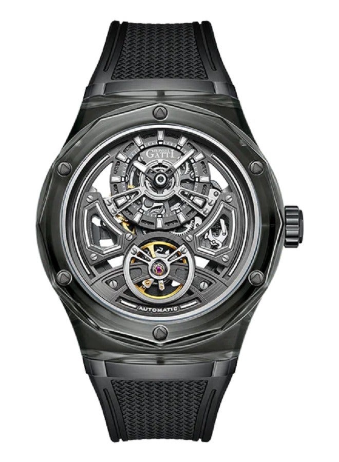 bonest gatti BG5807-A1, Automatic Men Watches, Black Rubber Strap  - Image 1