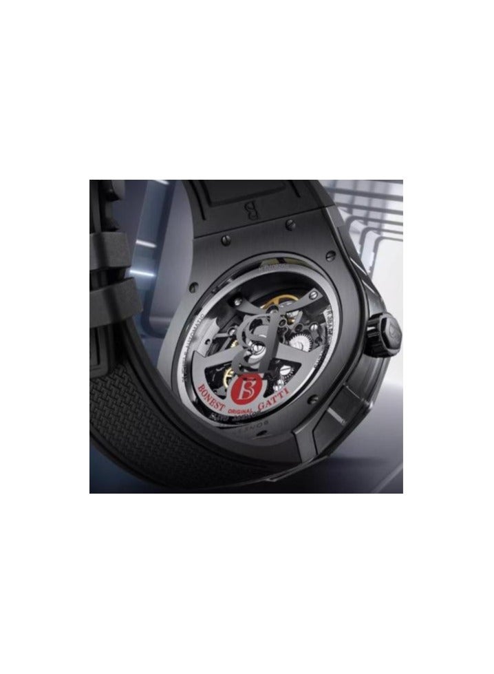 bonest gatti BG5807-A1, Automatic Men Watches, Black Rubber Strap  - Image 2