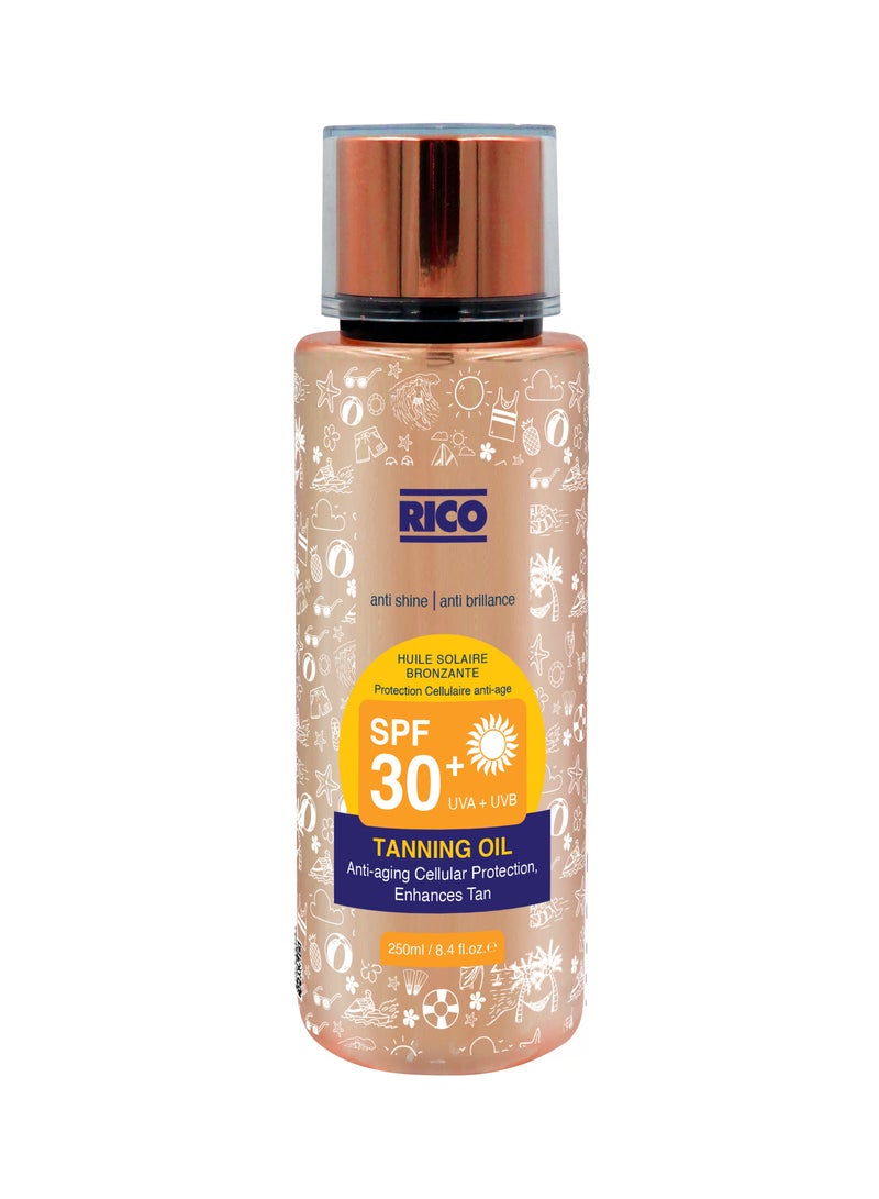 RICO Tanning Oil SPF 30, Anti Shine, Anti Aging, Cellular Protection, All Skin Types, 250ml - Image 1