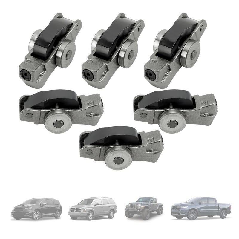 LONGKEES Set of 6 Intake Valve Rocker Arms FIT for 20192021 Chrysler Pacifica FIT for Jeep Wrangler Grand Cherokee RAM 1500 36L Replace 5047896AD 170277 Intake Side Only - Image 2