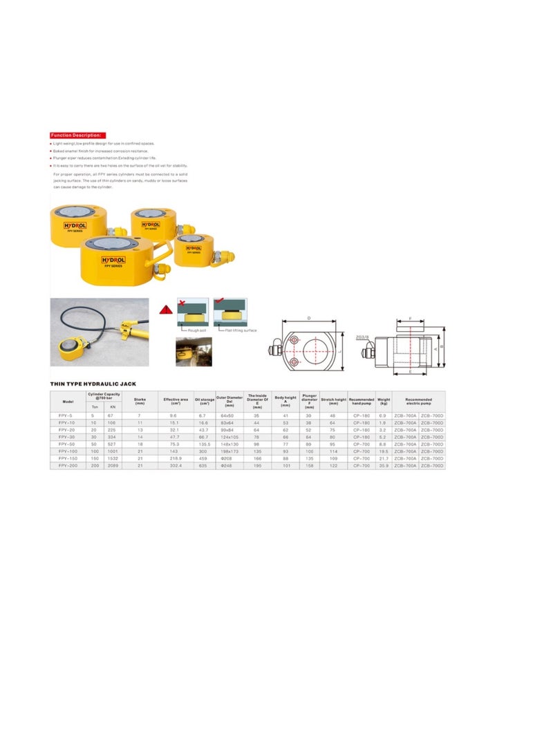 Hydrol Hydraulic Jack FPY 5 Ton High Pressure Pancake - Image 4