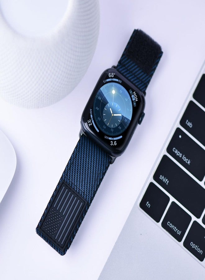 Tefeca Fortitude Series Standard wide Band Compatible with Apple Watch Ultra/Ultra2 49mm, Series 10 46mm, Series 9/8/7 45mm,SE2/SE/6/5/4 44mm(Onyx Patriot, XL for 49/46/45/44mm) - Image 4