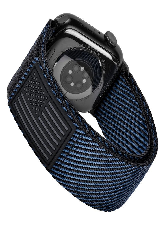 Tefeca Fortitude Series Standard wide Band Compatible with Apple Watch Ultra/Ultra2 49mm, Series 10 46mm, Series 9/8/7 45mm,SE2/SE/6/5/4 44mm(Onyx Patriot, XL for 49/46/45/44mm) - Image 1