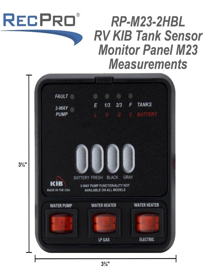RecPro RV Tank Monitor Panel M23 | KIB Replacement | Panel Only | Fresh Water or Holding Tank Level Sensor (Black) - Image 5
