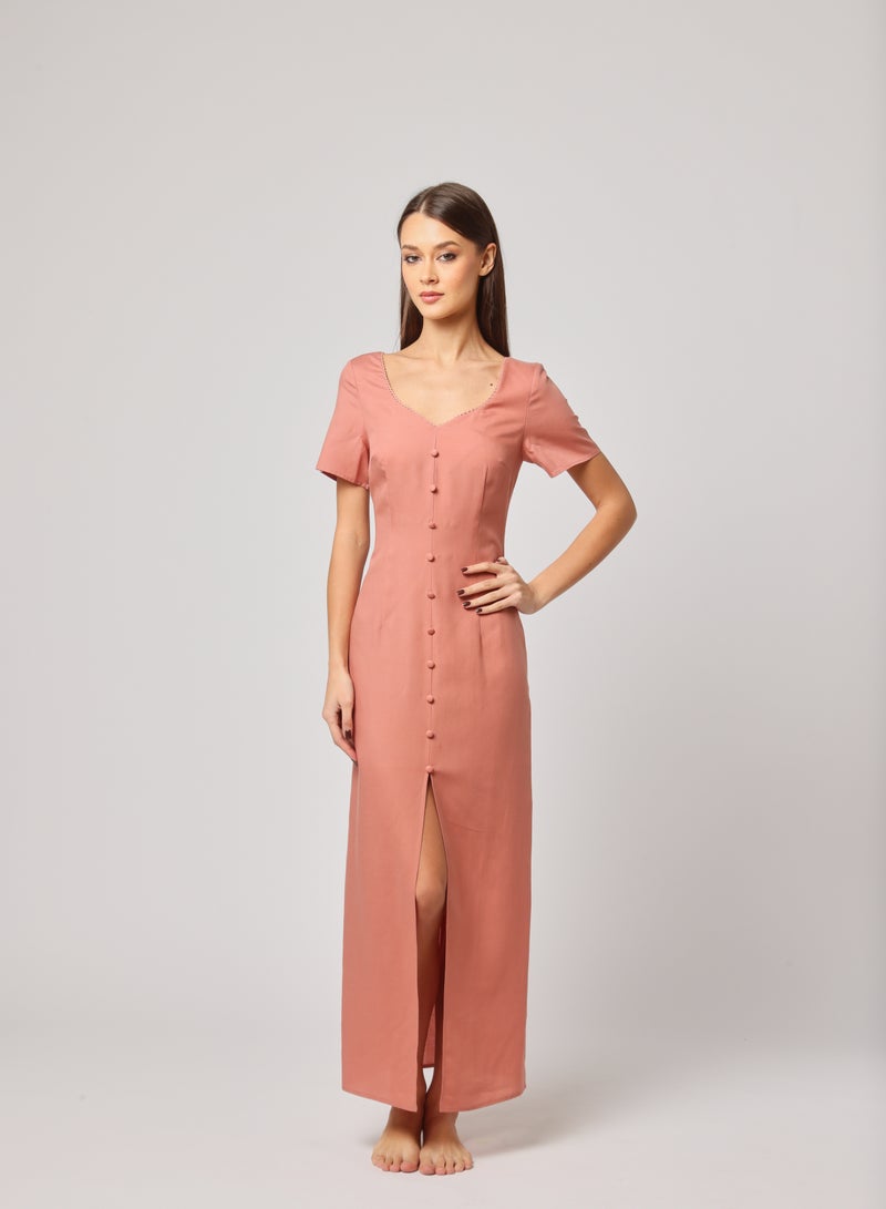 Ashita Fernandes Button-Front Linen Dress  - Image 1