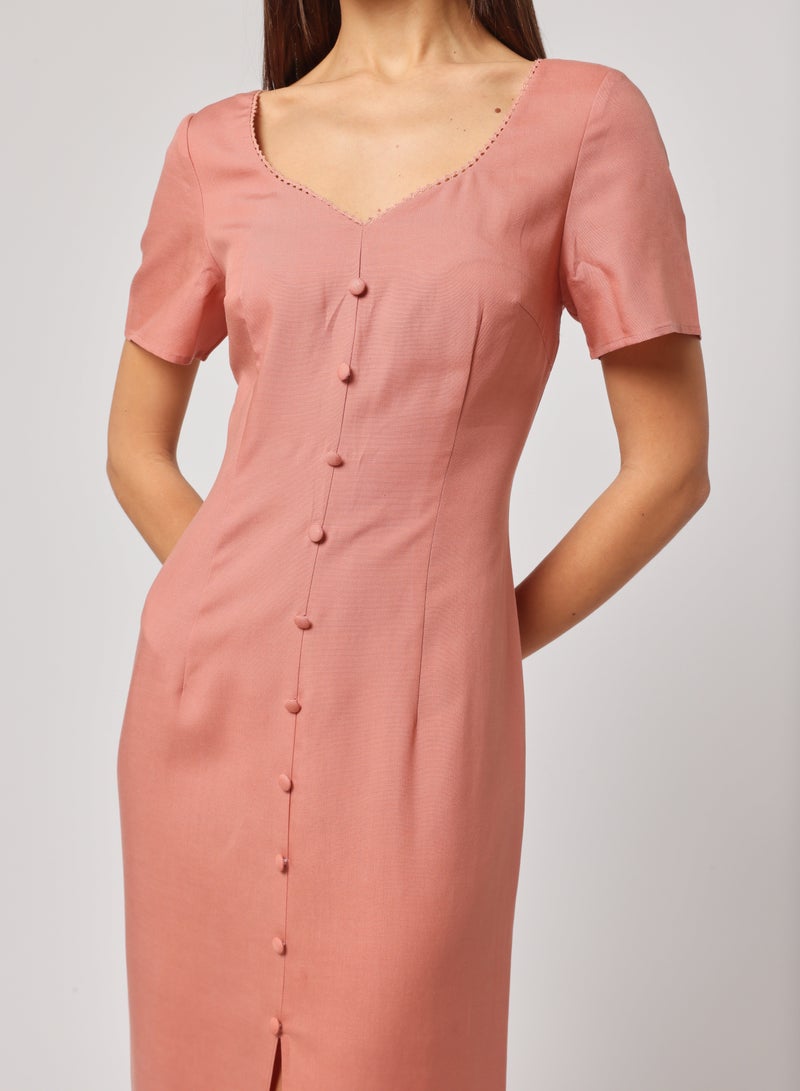 Ashita Fernandes Button-Front Linen Dress  - Image 4