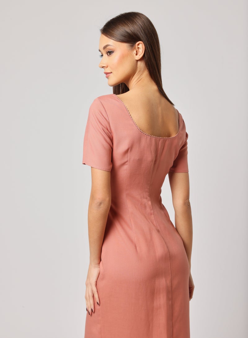 Ashita Fernandes Button-Front Linen Dress  - Image 3