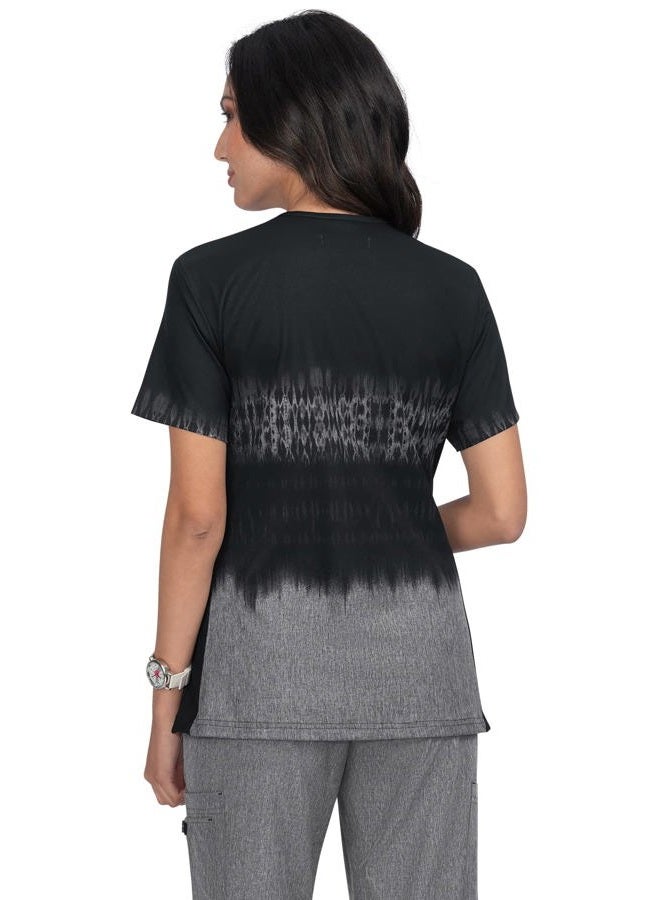 KOI Basics 1031PR Cali Top Tie Dye Black Heather Grey M - Image 2