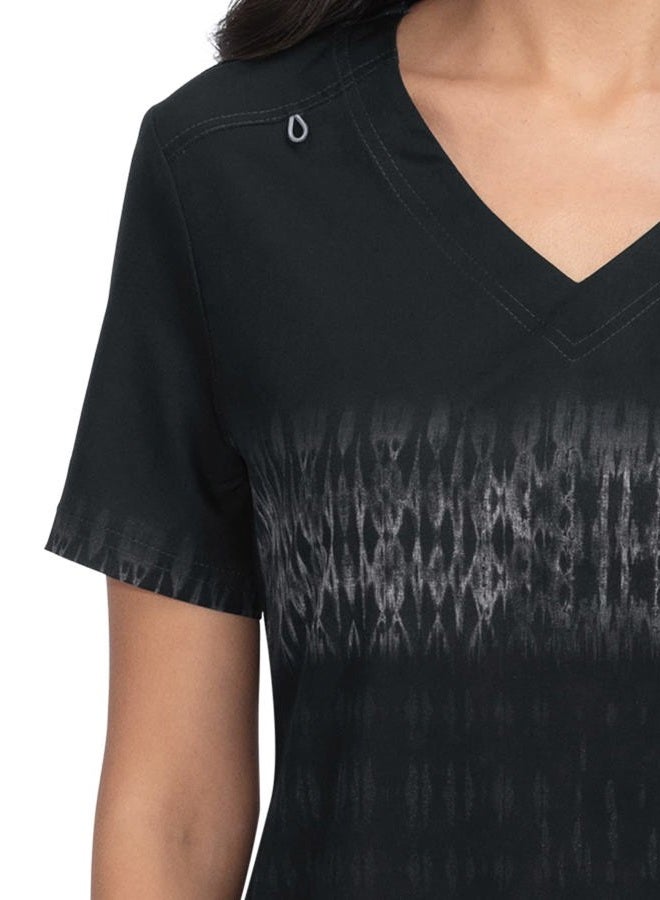 KOI Basics 1031PR Cali Top Tie Dye Black Heather Grey M - Image 3