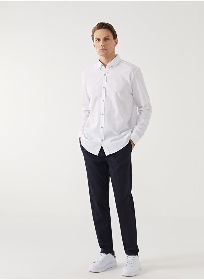 LC WAIKIKI Slim Fit Long Sleeve Linen Blended Men Shirt  - Image 2