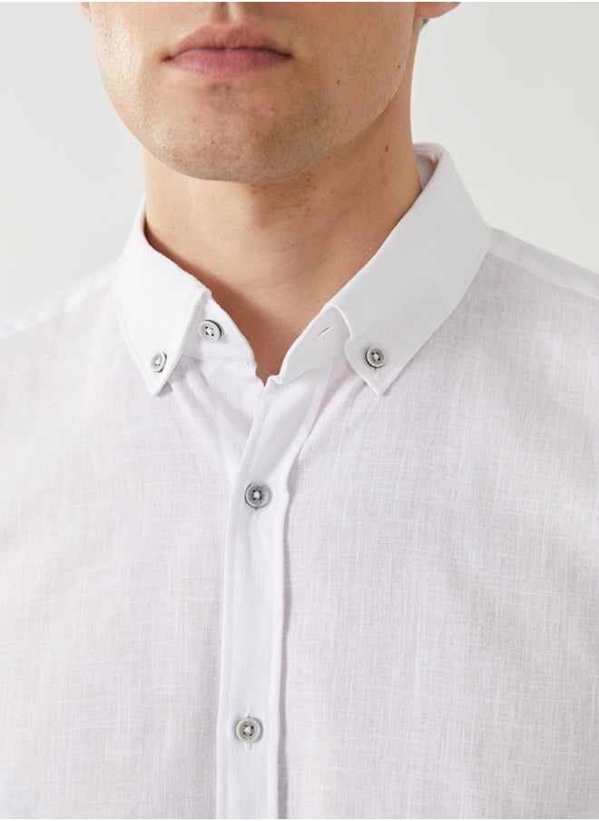 LC WAIKIKI Slim Fit Long Sleeve Linen Blended Men Shirt  - Image 3