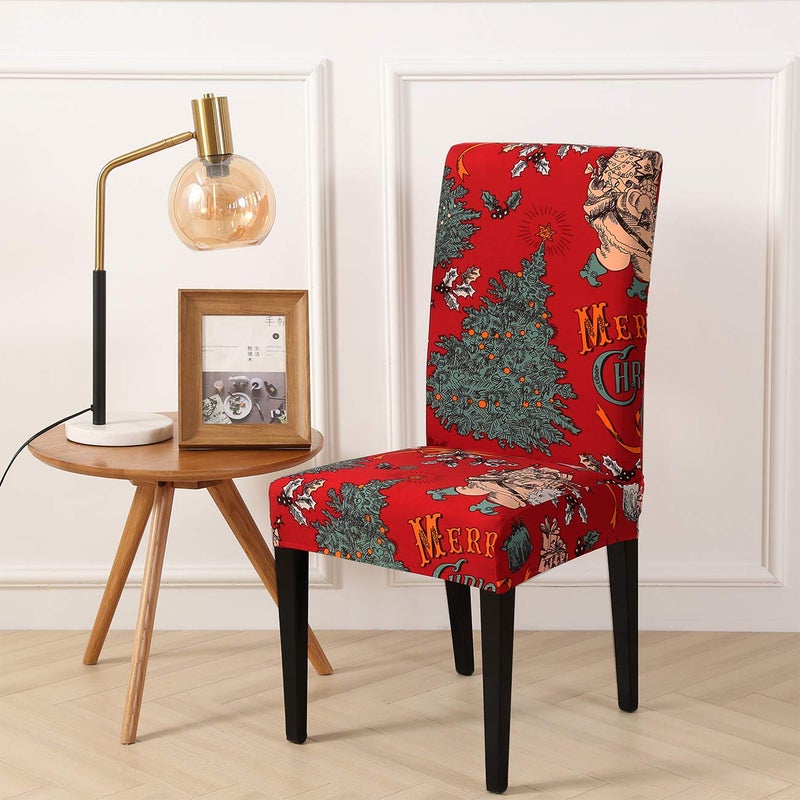Ogrmar 4PCS Stretch Removable Washable Dining Room Chair Protector Slipcovers Christmas Decoration/Home Decor Dining Room Seat Cover - Image 2