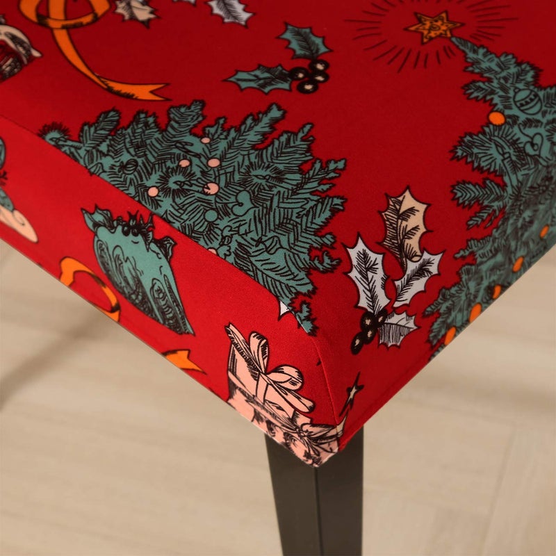 Ogrmar 4PCS Stretch Removable Washable Dining Room Chair Protector Slipcovers Christmas Decoration/Home Decor Dining Room Seat Cover - Image 4