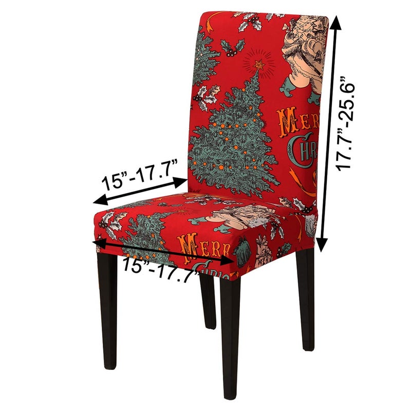 Ogrmar 4PCS Stretch Removable Washable Dining Room Chair Protector Slipcovers Christmas Decoration/Home Decor Dining Room Seat Cover - Image 5