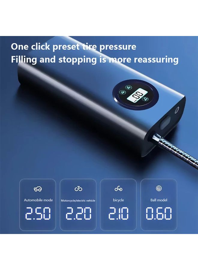 منفاخ الإطارات اللاسلكي ضاغط الهواء 3X سرعة محمول مع شاشة LCD وملحقات الفوهة - Image 4