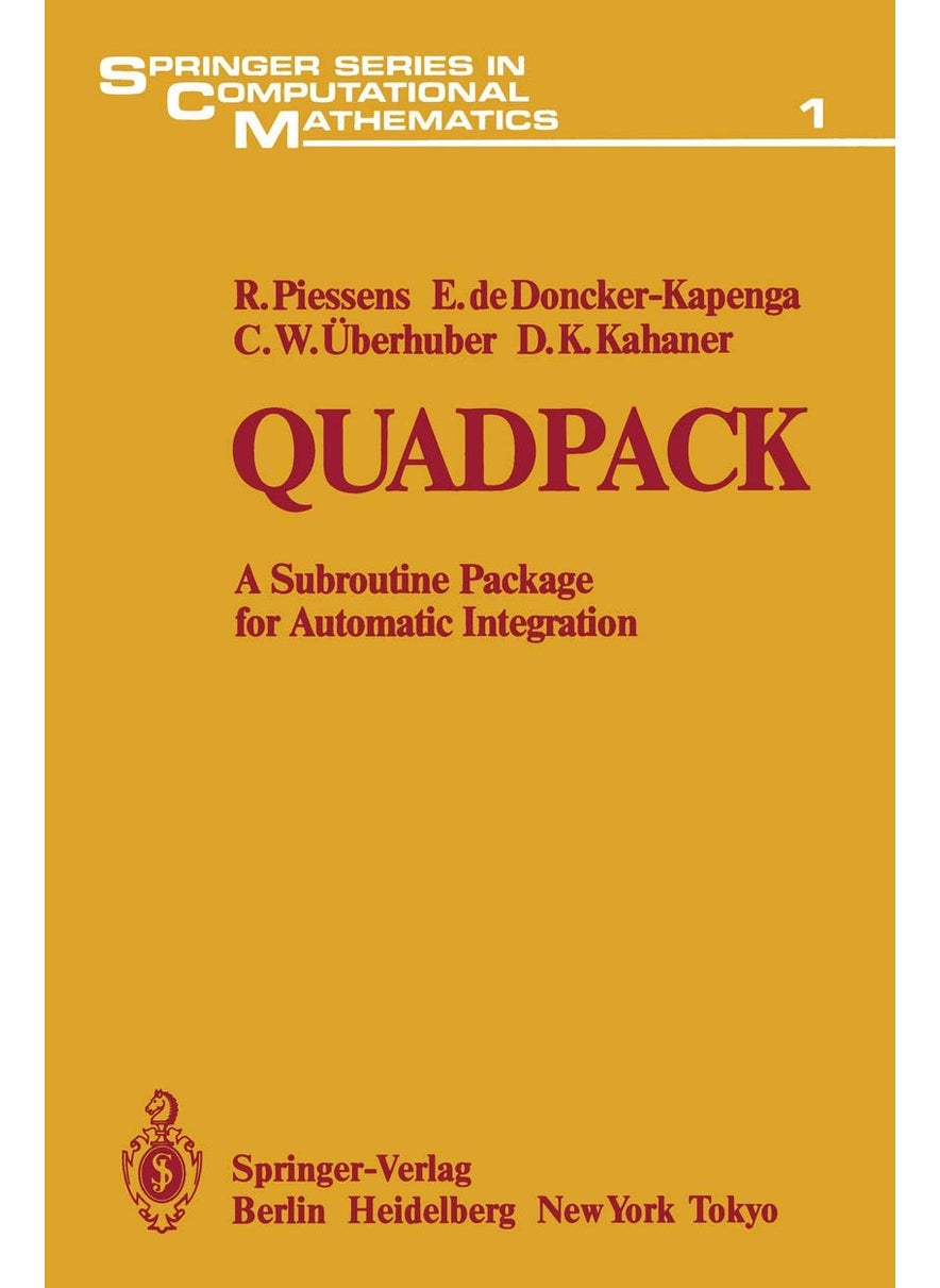 Quadpack: A Subroutine Package for Automatic Integration 